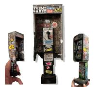 Téléphone payant américain miniature à l'échelle 1:12, modèle vintage graffiti pour affichage de figurines, photographie de jouets, maison de poupée, décoration de rue urbaine, hommage à l'histoire