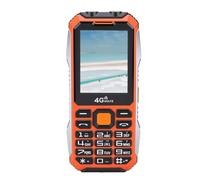 Téléphone Portable 4G, Bouton SOS, Double SIM, Batterie Longue Veille, Cadre en Alliage avec Lampe de Poche pour Personnes âgées (Orange)