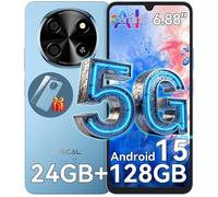 Téléphone portable 5G OSCAL Tiger 8 Smartphone-6,88"" HD+,120Hz,24Go+128Go/2To TF-Android 15-Octa Core-NFC-5000mAh-16MP+8MP-Bleu