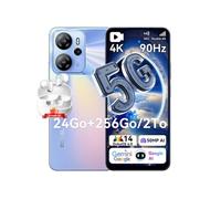 Téléphone Portable 5G Tiger 13 6.67 24Go+256Go 50MP 5000mAh Android NFC Dual SIM Bleu avec Blackview Airbuds 60