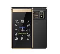 Téléphone Portable à clapet 2,8 Pouces, 2G, 4G, LTE, Double SIM, SOS, Appareil Photo, MP3, FM, Grand Haut-Parleur, Facile à Utiliser (Gold 2G)