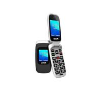 Téléphone Portable à Clapet - WUUM - Clap - Double Écran - Bouton SOS - Bluetooth - Noir