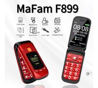 Téléphone portable à double affichage pour personnes âgées, deux cartes SIM, grand bouton, cadran de vitesse, lampe de poche, Radio FM, bouton poussoir, appel SOS F899Pink-Case-16G