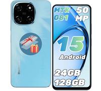 Téléphone Portable Blackview Color 6 24Go+128Go/2To Smartphone,6.67"" HD+IPS,50MP+13MP,5000mAh Android 15 Dual SIM 4G,GPS-Bleu