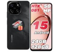 Téléphone Portable Blackview Color 6 24Go+128Go/2To Smartphone,6.67"" HD+IPS,50MP+13MP,5000mAh Android 15 Dual SIM 4G,GPS-Noir