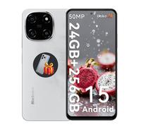 Téléphone Portable Blackview COLOR 6, Android 15 Smartphone, 24Go + 256Go/2 To, 6,67"", 50MP+13MP,5000 mAh,double SIM 4G, GPS,Blanc
