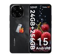 Téléphone Portable Blackview COLOR 6, Android 15 Smartphone, 24Go + 256Go/2 To, 6,67"", 50MP+13MP,5000 mAh,double SIM 4G, GPS, Noir
