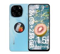 Téléphone Portable Blackview COLOR 6, Android 15 Smartphone, 24Go + 256Go/2 To, 6,67"", 50MP+13MP,5000 mAh,double SIM 4G, GPS,Bleu