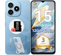 Téléphone Portable Blackview WAVE 9C,12Go+128Go,13MP+8MP Smartphone 6.56"",5000mAh Android 15 Dual SIM Face ID,3 Carts Slots-Bleu