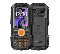 Téléphone Portable de Chantier 4G Incassable 16800mAh avec Lampe Torche et SOS Noir