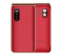 Téléphone Portable Débloqué 24 Pouces Carte Sim MP3 MP4 Grand Bouton Poussoir Cadran Rapide Torche Mini À Clapet Rouge