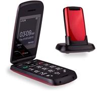 Téléphone portable débloqué 2G TTfone Star TT300 - Rouge - Clavier large - Menu facile - Design à clapet