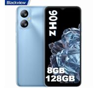 Telephone Portable Débloqué Blackview A52 6.5" 2Go+32Go-SD-512Go 5180mAh 5MP+13MP Android 12 Dual SIM 4G-Face ID - Bleu Glace