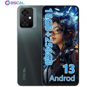 Téléphone Portable Débloqué Oscal Tiger 10 6,56 pouces 16Go+256Go-SD 1To 50MP 5180mAh Android 13 Dual SIM - Gris