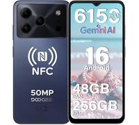 Telephone Portable DOOGEE NOTE56 Plus 48Go+256Go 6.56"" 6150mAh Smartphone Android 16 50MP Caméra Double SIM 4G/NFC/OTG - Violet