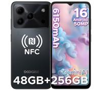 Telephone Portable DOOGEE Note56 Plus 48Go+256Go 6.56"" 6150mAh Smartphone Débloqué Android 16 Caméra Étanche Dual SIM 4G/NFC Noir