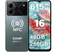 Telephone Portable DOOGEE Note56 Plus 48Go+256Go 6.56"" 6150mAh Smartphone Débloqué Android 16 Caméra Étanche Dual SIM 4G/NFC Vert