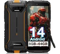 Telephone portable DOOGEE S41T Robuste Smartphone 8+64Go 5.5"" 6300mAh Android 13 Carte T-Flash jusqu'à 1TB Double SIM NFC - Orange