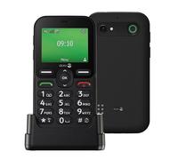 Doro - Téléphone Leva E10 4G pour Seniors - Écran Paysage 2,4", Touches Contrastées, Son Extra Fort & Clair, HD Voice, Caméra, Touche Secure - avec Station De Recharge - Noir