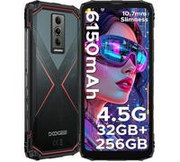 DOOGEE Blade 10 Pro Energy Smartphone Incassable 32Go RAM+256Go ROM, Smartphone Android 15, Écran 6.56 HD+ 90Hz, 50MP+8MP, Batterie 6150mAh, Octa Core, 4.5G/NFC/10.7mm/Double SIM/Face ID, Rouge