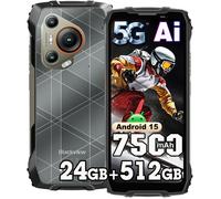 Blackview BL7000 AI 5G Rugged Phone Android 15, 24GB+256GB/2TB MTK Dimensity 6300 - Noir Noir