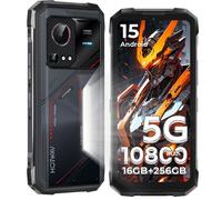 Téléphone Portable Incassable 5G HOTWAV Hyper 7S - 16Go+256Go - 10800mAh Écran 6.6"" 120Hz Android 15 Smartphone Robuste NFC, Noir