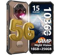 Ulefone Armor X16 Pro 5G Telephone Incassable Écran 6,56'' 120Hz 16Go+256Go 10360mAh Smartphone Robuste Dural SIM/64MP/NFC/GPS Or