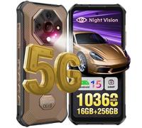 Telephone Portable Incassable 5G Ulefone Armor X16 Pro 16Go+256Go Écran 6.56"" 120Hz 10360mAh Smartphone Incassable 64MP/NFC/GPS Or