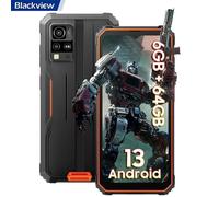 Téléphone Portable Incassable Android 13 Blackview BV4800 6,56 pouces 6Go+64Go 5180mAh 13MP IP68 Smartphone 4G Dual SIM - Orange