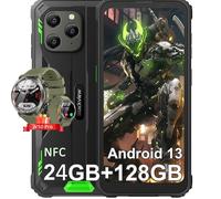 Téléphone Portable Incassable Blackview BV5300 Plus 6,1"" 24Go+128Go NFC Vert avec Smartwatch Blackview W50 Pro