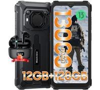 Téléphone Portable Incassable BV6200 Pro 6,56 13000mAh 12Go+128Go Noir avec Ecouteurs Bluetooth Airbuds 6(Noir)