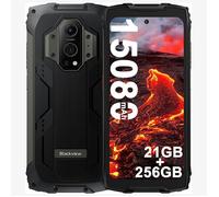 Smartphone Blackview Téléphone Portable Incassable BV9300 21Go+256Go,15080mAh(33W),Android 12 6.7 FHD+,50MP+32MP,100M flashlight Noir avec Smartwatch Blackview R30(Rose)