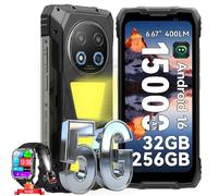 Téléphone Portable Incassable Blackview ROCK 2 Pro 5G Smartphone Android 16,32Go+256Go,15000mAh Noir,avec W60 Montre Connectée-Noir