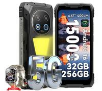 Téléphone Portable Incassable Blackview ROCK 2 Pro 5G Smartphone Android 16,32Go+256Go,15000mAh Noir,avec W60 Montre Connectée-Gris