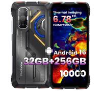 Blackview Smartphone ROCK 3, Incassable, Vision thermique, 32Go+256Go, 108+50MP, 10000mAh, Orange