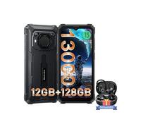 Téléphone Portable Incassable Blackview BV6200 Pro 6,56 13000mAh 12Go+128Go Noir avec Écouteurs Bluetooth Airbuds 60(Noir) Orange