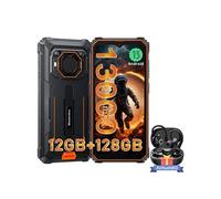 Téléphone Portable Incassable BV6200 Pro 6,56 13000mAh 12Go+128Go Orange avec Ecouteurs Bluetooth Airbuds 60(Noir)