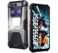 Téléphone Portable Incassable FOSSiBOT F106 Pro 15Go+256Go 6,58"" 12000mAh Smartphone Robuste Android 14 Dural SIM 4G/NFC/IP68 Noir