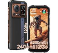 Téléphone Portable Incassable HOTWAV Cyber 16 Pro 24Go+512Go 6.6"" 6280mAh Smartphone Robuste 108MP Caméra Dual SIM 4G/NFC Jaune