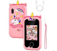 Telephone portable jouet enfants de 3-10 ans, 2,8"" Smartphone Enfant avec Écran tactile HD 1080P Double Caméra - Rose