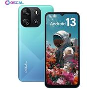 Smartphone pas cher Oscal FLAT 1C 6,517 pouces 4Go+32Go/SD 1To 8MP+5MP 4700mAh Android 13 Dual SIM Face ID/OTG - Bleu Bleu