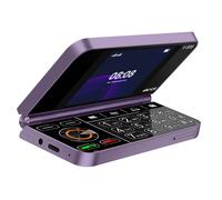 Téléphone Portable pliable 2G Double écran double SIM Batterie 1350mAh Violet foncé