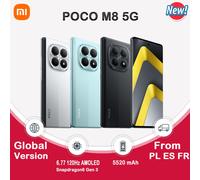 Téléphone portable POCO M8 5G Version mondiale Snapdragon ® 6ème génération 3, appareil photo 50MP, écran AMOLED 6,77 pouces 120Hz, 5520mAh, 45W, NFC Silver