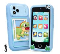 Téléphone portable pour enfant garçon avec écran tactile de 3,97" et double | Téléphone portable dinosaure pour garçons de 3 à 10 ans, téléphone portable de jeu pour enfants avec 26 lettres de l'alphabet