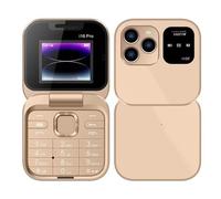 Téléphone portable pour personnes âgées - Mini téléphone portable pliable rechargeable avec appareil photo arrière HD 2G double SIM double veille