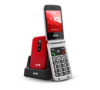 SPC Téléphone à clapet Stella 3 – 4G, grandes touches, SOS, base de recharge, 103 dB – Rouge