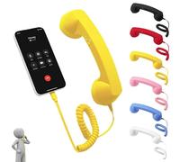 Téléphone Portable Rétro, Adaptateur USB-C, Combiné Téléphonique Filaire Vintage avec Microphone, Oreillette Filaire, Accessoire Photo Style Années 90