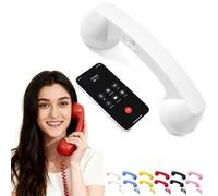 Téléphone Portable rétro, Nouveau modèle 2026 Bluetooth, avec Microphone et Haut-Parleur, for visioconférences, appels et réunions sur Mobile.(White,Bluetooth)