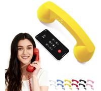 Téléphone Portable rétro, Nouveau modèle 2026 Bluetooth, avec Microphone et Haut-Parleur, for visioconférences, appels et réunions sur Mobile.(Yellow,Bluetooth)