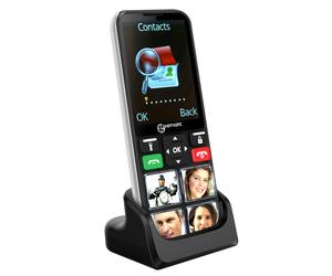 Téléphone Portable Senior 4G - Boutons SOS - Mémoires Photos Geemarc Noir